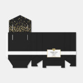 Schwarz-weißes Gold Heart Gastgeschenk Geburtstag Geschenkschachtel (Ungefaltet)