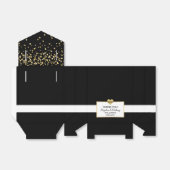 Schwarz-weißes Gold Heart Gastgeschenk Geschenkschachtel (Ungefaltet)