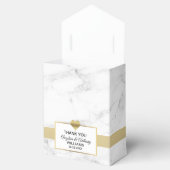 Schwarz-weißes Gold Heart Marble Gefallen Hochzeit Geschenkschachtel (Geöffnet)