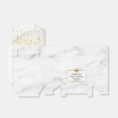 Schwarz-weißes Gold Heart Marble Gefallen Hochzeit Geschenkschachtel (Ungefaltet)