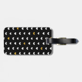 Schwarz-weißes Gold Herzmuster mit Individuelle Na Gepäckanhänger (Rückseite horizontal)