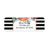 Schwarz-weißes Gold Modernes Blumenglam Eleganter (Vorne)