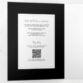 Schwarz-weißes Gold Modernes Highlights Dreifach Gefaltete Einladung (Innen Erste Seite)