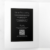 Schwarz-weißes Gold Modernes Highlights Dreifach Gefaltete Einladung (Innen Erste Seite)