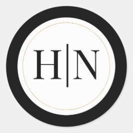 Schwarz-weißes Gold Modernes Highlights Runder Aufkleber