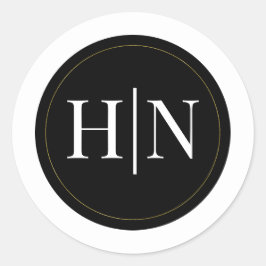 Schwarz-weißes Gold Modernes Highlights Runder Aufkleber