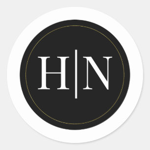 Schwarz-weißes Gold Modernes Highlights Runder Aufkleber