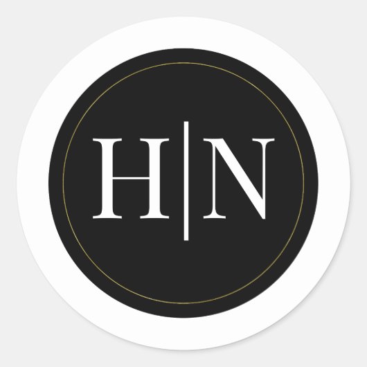 Schwarz-weißes Gold Modernes Highlights Runder Aufkleber (Vorderseite)