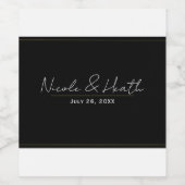 Schwarz-weißes Gold Modernes Highlights Weinetikett (Einzelnes Label)