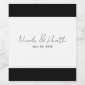 Schwarz-weißes Gold Modernes Highlights Weinetikett (Einzelnes Label)
