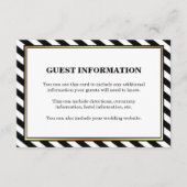 Schwarz-weißes Gold Modernes Streifen Gästebuch Begleitkarte (Vorderseite)