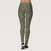 Schwarz-weißes Gold-Pattern-Leggings, die einzigar Leggings (Rückseite)
