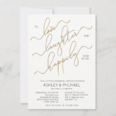 Schwarz-weißes Gold Script Foto Probe Dinner Einladung (Vorderseite)