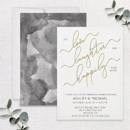 Schwarz-weißes Gold Script Probe Dinner einladen Einladung