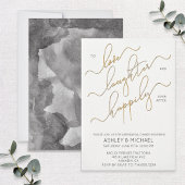 Schwarz-weißes Gold Script Probe Dinner einladen Einladung