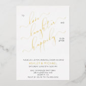 Schwarz-weißes Gold Script Probe Dinner Folieneinladung (Vorderseite)