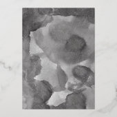 Schwarz-weißes Gold Script Probe Dinner Folieneinladung (Rückseite)