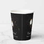 Schwarz-weißes Gold Snow Party für Winterurlaube Pappbecher (Rechts)