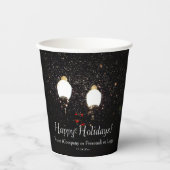 Schwarz-weißes Gold Snow Party für Winterurlaube Pappbecher (Vorderseite)