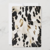 Schwarz-weißes Gold Südwest Cowhide Brautparty Einladung (Rückseite)