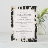 Schwarz-weißes Gold Südwest Cowhide Brautparty Einladung (Stehend Vorderseite)
