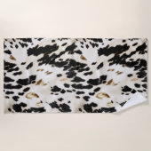 Schwarz-weißes Gold Südwestküste Strandtuch (Vorderseite)