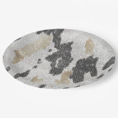 Schwarz-weißes Goldkühe-Tier-Print Sparkon Geburts Pappteller (Schrägansicht)