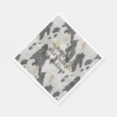 Schwarz-weißes Goldkühe-Tier-Print Sparkon Geburts Serviette (Ecke)
