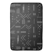 Schwarz-weißes Gorgees Modern Geometric Muster Badematte (Vorderseite Vertikal)