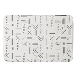 Schwarz-weißes Gorgees Modern Geometric Muster Badematte