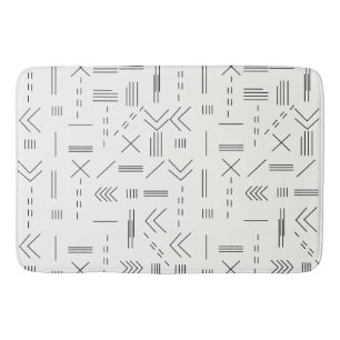 Schwarz-weißes Gorgees Modern Geometric Muster Badematte