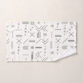 Schwarz-weißes Gorgees Modern Geometric Muster Badhandtuch Set (Handtuch)