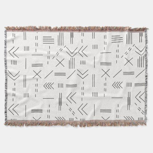 Schwarz-weißes Gorgees Modern Geometric Muster Decke (Vorderseite)