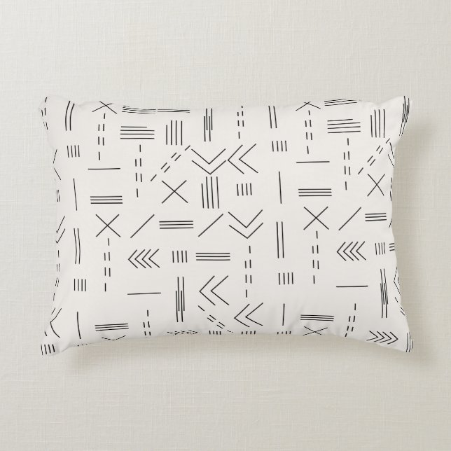 Schwarz-weißes Gorgees Modern Geometric Muster Dekokissen (Vorderseite)