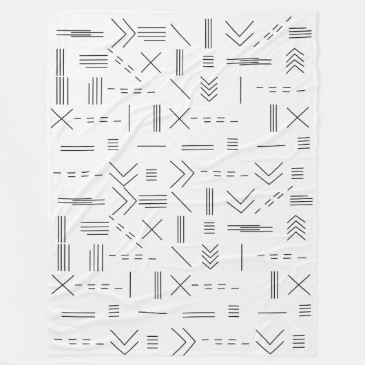Schwarz-weißes Gorgees Modern Geometric Muster Fleecedecke (Vorderseite)
