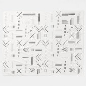 Schwarz-weißes Gorgees Modern Geometric Muster Fleecedecke (Vorderseite (Horizontal))