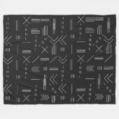 Schwarz-weißes Gorgees Modern Geometric Muster Fleecedecke (Vorderseite (Horizontal))