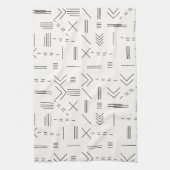 Schwarz-weißes Gorgees Modern Geometric Muster Geschirrtuch (Vertikal)