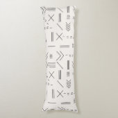 Schwarz-weißes Gorgees Modern Geometric Muster Seitenschläferkissen (Vorderseite Vertikal)