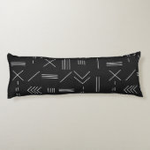 Schwarz-weißes Gorgees Modern Geometric Muster Seitenschläferkissen (Rückseite)