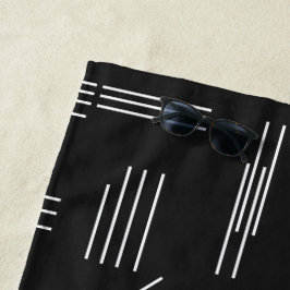 Schwarz-weißes Gorgees Modern Geometric Muster Strandtuch