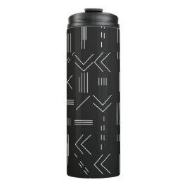 Schwarz-weißes Gorgees Modern Geometric Muster Thermosbecher