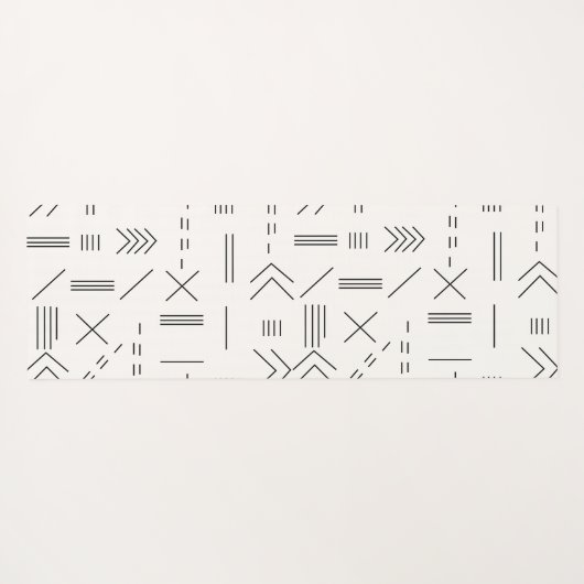 Schwarz-weißes Gorgees Modern Geometric Muster Yogamatte (Rückseite (Horizontal))