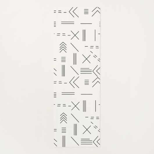 Schwarz-weißes Gorgees Modern Geometric Muster Yogamatte (Rückseite)