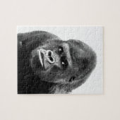 Schwarz-weißes Gorilla Foto - Tiere Kunst Puzzle (Horizontal)