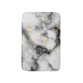 Schwarz-weißes Graue und goldenes Marmormuster Badematte (Vorderseite Vertikal)