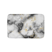 Schwarz-weißes Graue und goldenes Marmormuster Badematte (Vorderseite)