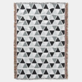 Schwarz-weißes graues geometrisches Muster Decke (Vorderseite Vertikal)