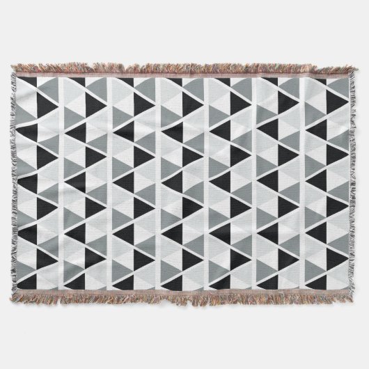 Schwarz-weißes graues geometrisches Muster Decke (Vorderseite)
