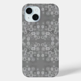 Schwarz-weißes graues Retro-Floral-Muster Case-Mate iPhone Hülle